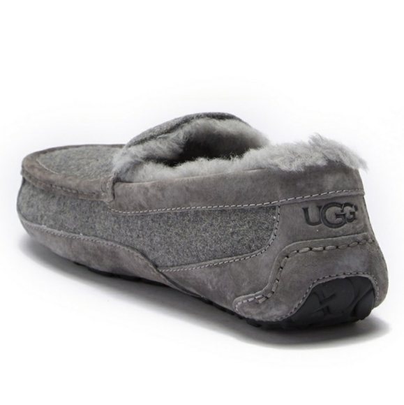 UGG Ascot Wool Lined Moccasin Slippers Gray main image 12